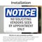 Signmission No Soliciting Vendors Seen By Appointment Only OSHA Notice Sign, Vinyl Decal, 7in W x 5in L, 2PK OS-2PACK-NS-D-57-L-14841 - alternate 5